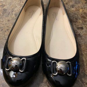 Coach Black Patent Leather flat